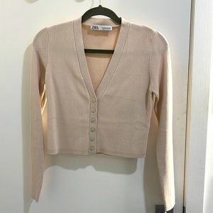 Zara cropped cardigan cream in M
